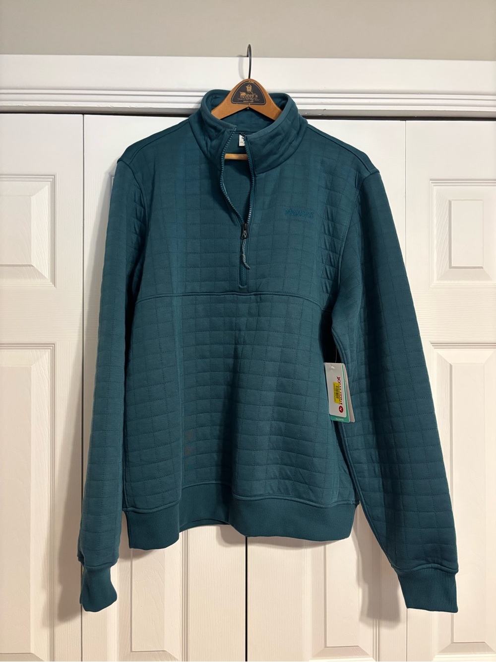Marmot Men’s Teal Quarter‑Zip Pullover Sweater